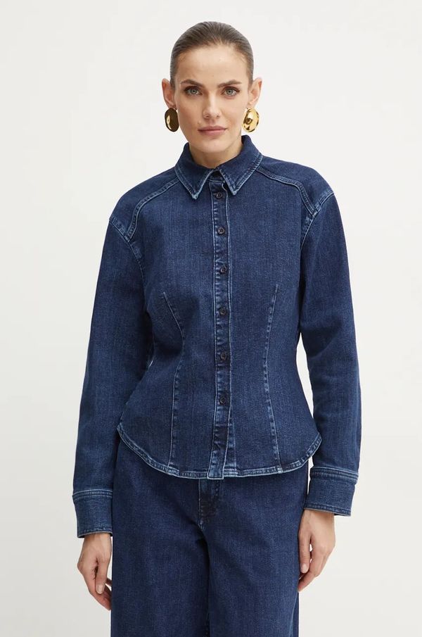 Ivy Oak Traper košulja Ivy Oak za žene, boja: tamno plava, regular, s klasičnim ovratnikom, IO112343