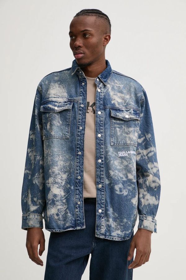 Karl Lagerfeld Jeans Traper košulja Karl Lagerfeld Jeans za muškarce, relaxed, s klasičnim ovratnikom, A1M16013