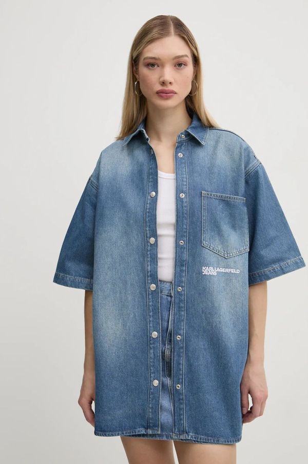 Karl Lagerfeld Jeans Traper košulja Karl Lagerfeld Jeans za žene, relaxed, s klasičnim ovratnikom, A1W11008