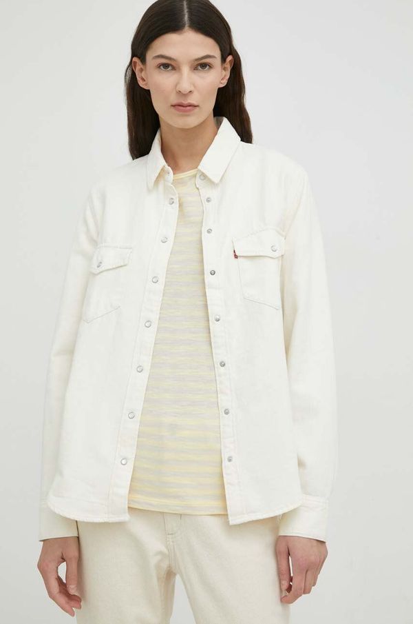Levi's Traper košulja Levi's za žene, boja: bež, regular, s klasičnim ovratnikom
