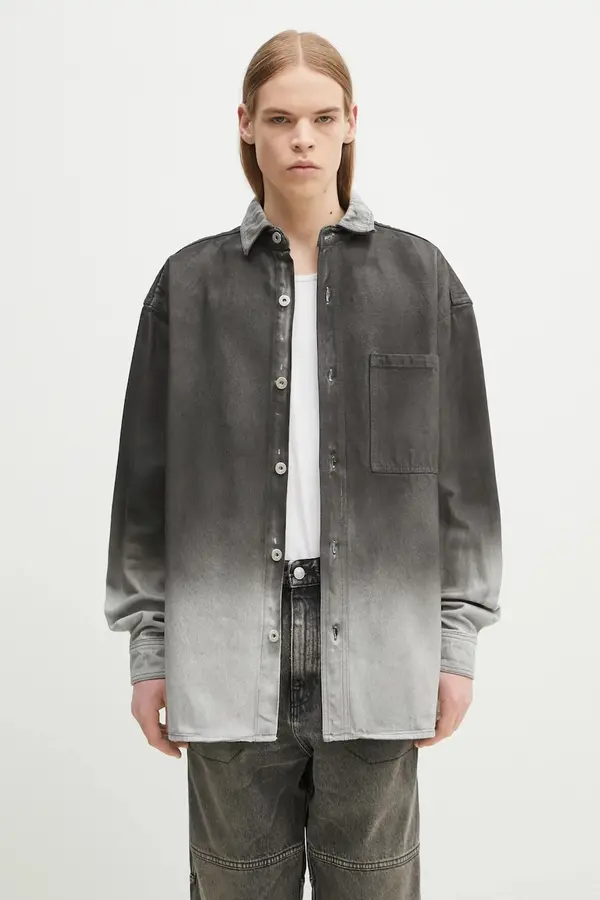 Marcelo Burlon Traper košulja Marcelo Burlon Gradient Denim Overshirt Black White