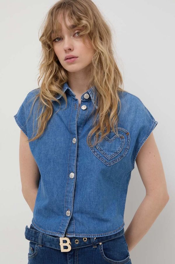 Moschino Jeans Traper košulja Moschino Jeans za žene, regular, s klasičnim ovratnikom