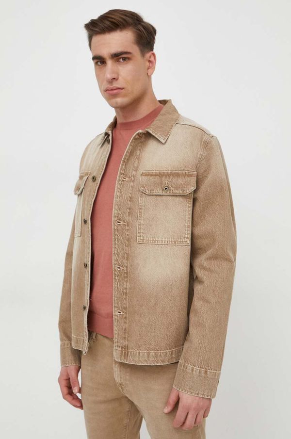 Pepe Jeans Traper košulja Pepe Jeans Enzo za muškarce, boja: bež, regular, s klasičnim ovratnikom