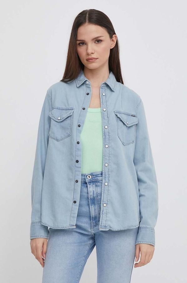 Pepe Jeans Traper košulja Pepe Jeans Ivy za žene, regular, s klasičnim ovratnikom