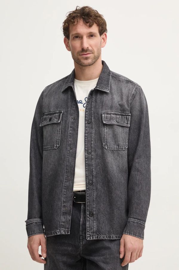 Pepe Jeans Traper košulja Pepe Jeans RELAXED OVERSHIRT za muškarce, boja: siva, relaxed, s klasičnim ovratnikom, PM308585XM8