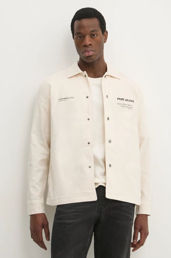 Pepe Jeans Traper košulja Pepe Jeans SAM za muškarce, boja: bež, regular, s klasičnim ovratnikom, PM308811