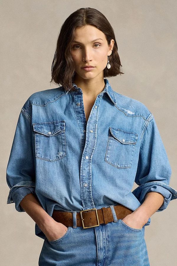 Polo Ralph Lauren Traper košulja Polo Ralph Lauren za žene, relaxed, s klasičnim ovratnikom, 211940722