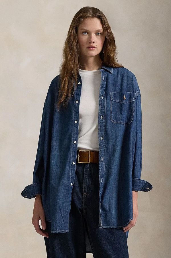 Polo Ralph Lauren Traper košulja Polo Ralph Lauren za žene, relaxed, s klasičnim ovratnikom, 211959035