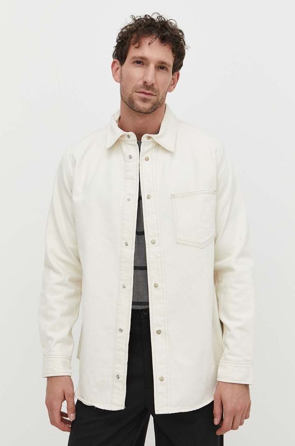 Samsoe Samsoe Traper košulja Samsoe Samsoe za muškarce, boja: bež, relaxed, s klasičnim ovratnikom