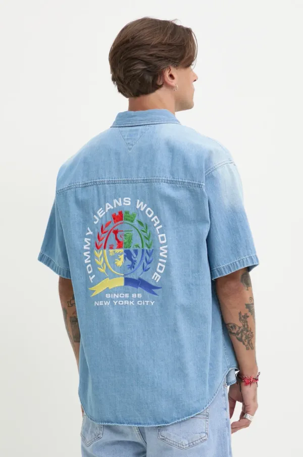 Tommy Jeans Traper košulja Tommy Jeans za muškarce, relaxed, s klasičnim ovratnikom, DM0DM21144