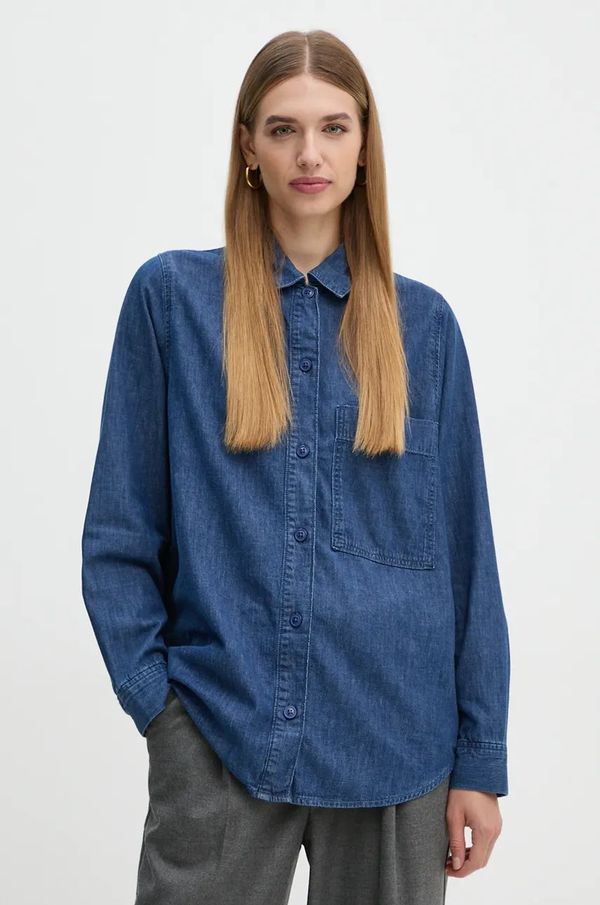 United Colors of Benetton Traper košulja United Colors of Benetton za žene, boja: tamno plava, regular, s klasičnim ovratnikom, 5FV6DQ096