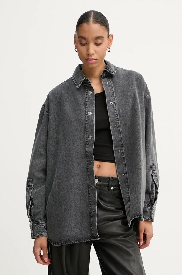 Won Hundred Traper košulja Won Hundred za žene, boja: siva, relaxed, s klasičnim ovratnikom, 3182-15153