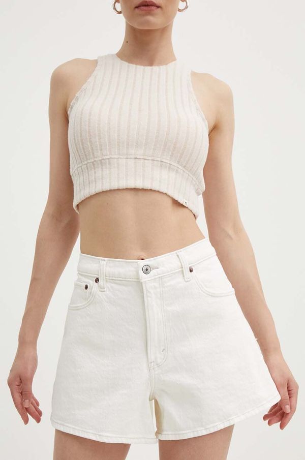 Abercrombie & Fitch Traper kratke hlače Abercrombie & Fitch za žene, boja: bež, bez uzorka, visoki struk