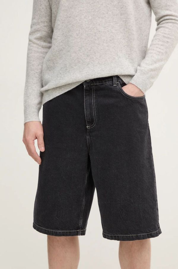 American Vintage Traper kratke hlače American Vintage za muškarce, boja: crna, MYOP09BE25