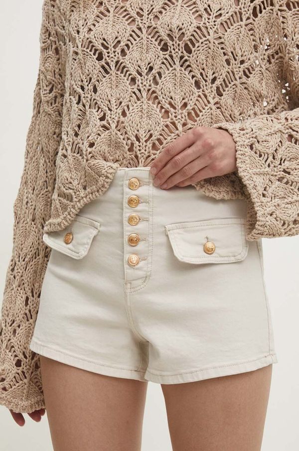 Answear Lab Traper kratke hlače Answear Lab za žene, boja: bež, bez uzorka, visoki struk