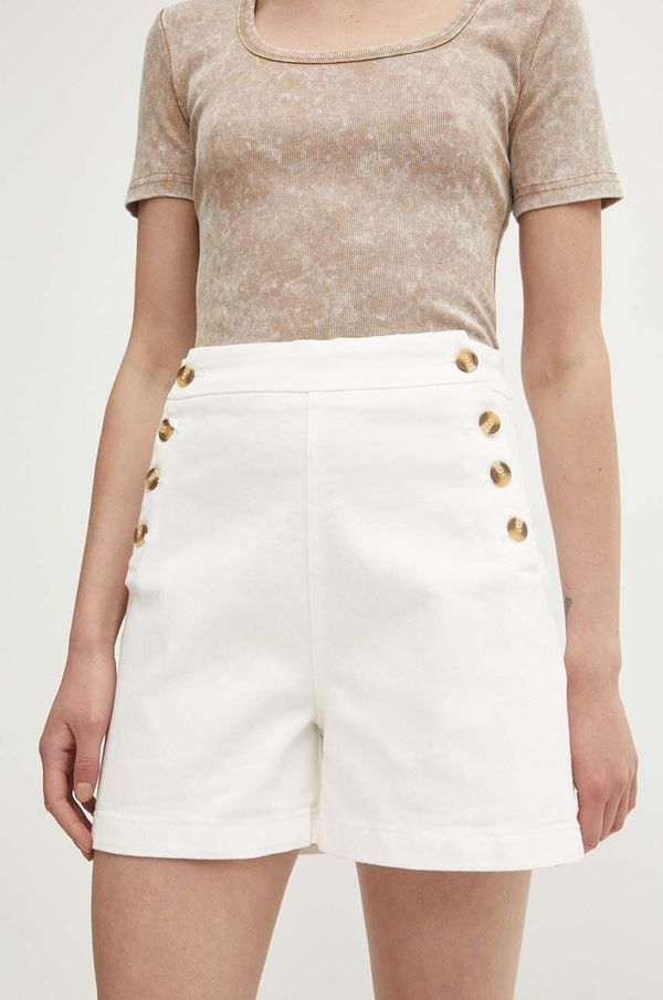 Answear Lab Traper kratke hlače Answear Lab za žene, boja: bijela, bez uzorka, visoki struk