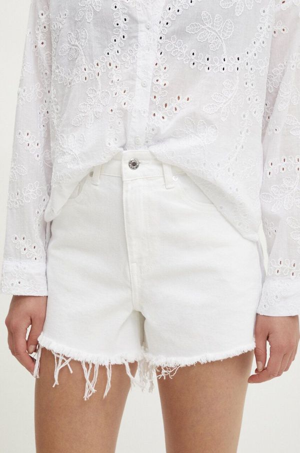 Answear Lab Traper kratke hlače Answear Lab za žene, boja: bijela, bez uzorka, visoki struk