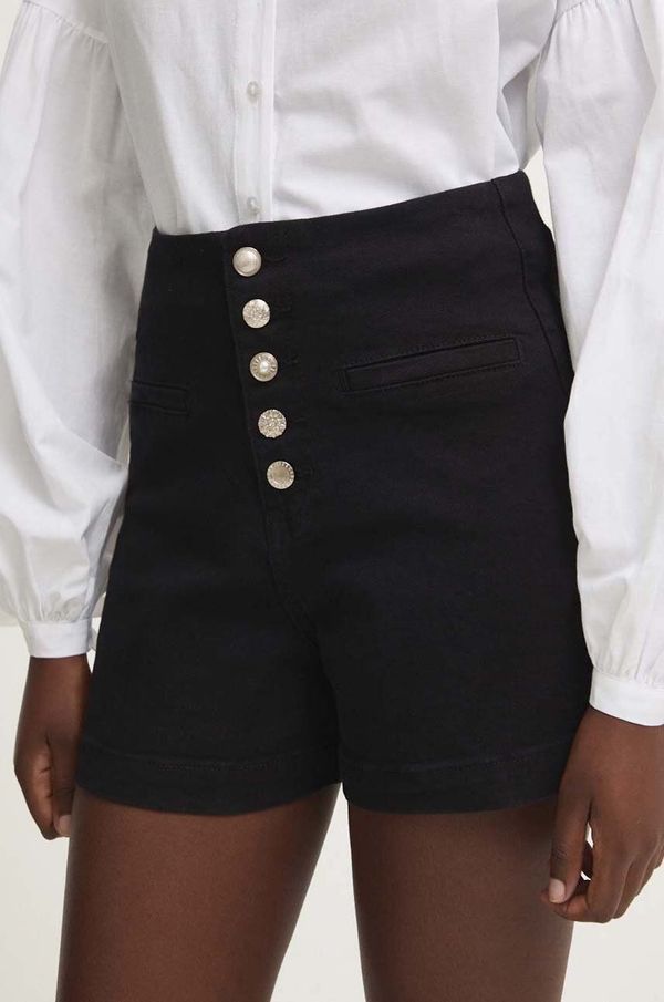 Answear Lab Traper kratke hlače Answear Lab za žene, boja: crna, bez uzorka, visoki struk