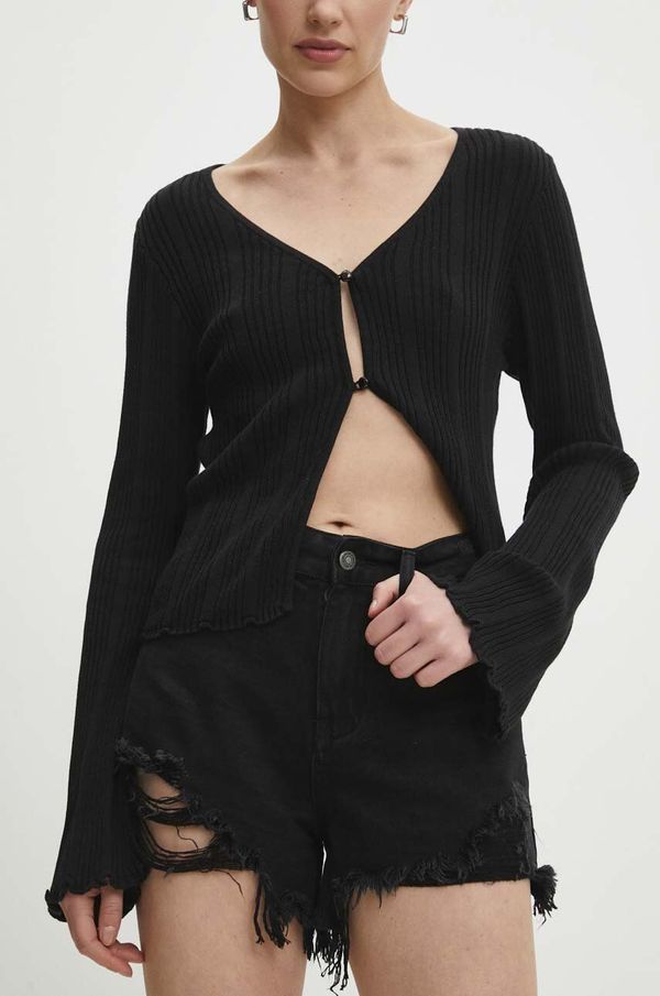 Answear Lab Traper kratke hlače Answear Lab za žene, boja: crna, bez uzorka, visoki struk