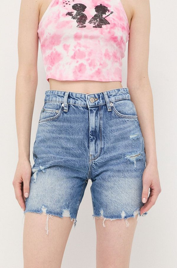 Guess Traper kratke hlače Guess za žene, glatki materijal, visoki struk