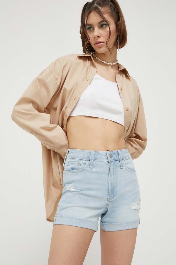 Hollister Co. Traper kratke hlače Hollister Co. CURVY JEANS za žene, glatki materijal, visoki struk