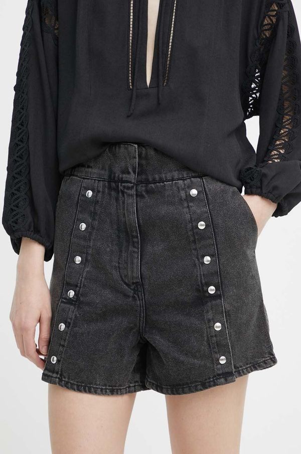 IRO Traper kratke hlače IRO za žene, boja: siva, bez uzorka, visoki struk