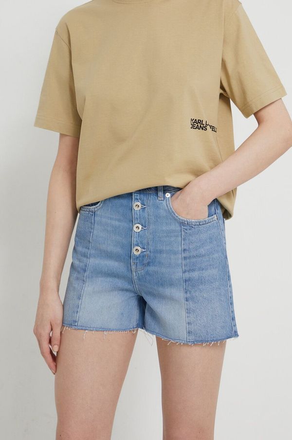 Karl Lagerfeld Jeans Traper kratke hlače Karl Lagerfeld Jeans za žene, bez uzorka, visoki struk