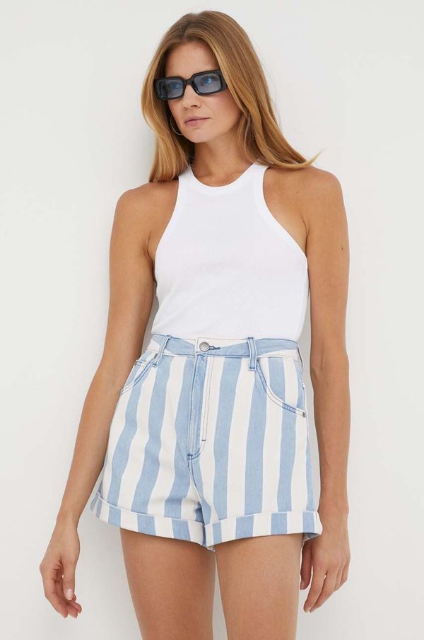 Lee Traper kratke hlače Lee za žene, s uzorkom, visoki struk