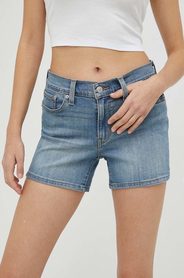 Levi's Traper kratke hlače Levi's za žene, glatki materijal, srednje visoki struk
