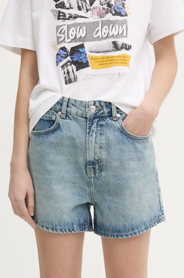Moschino Jeans Traper kratke hlače Moschino Jeans za žene, bez uzorka, visoki struk, 0327 3217