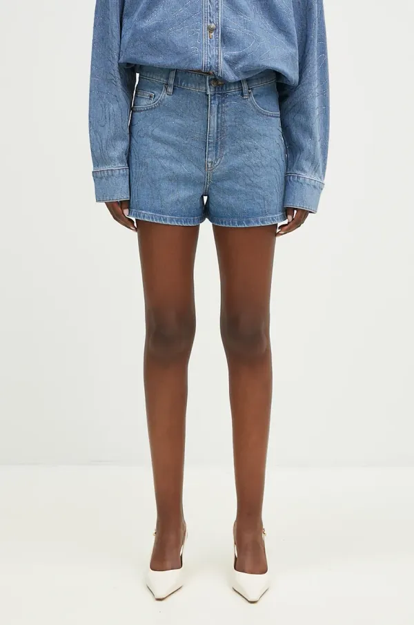 Rotate Traper kratke hlače Rotate Rhinestone Denim za žene, s uzorkom, visoki struk, 1126391468