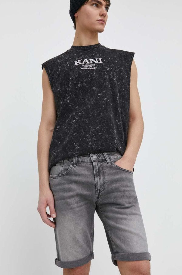 Tommy Jeans Traper kratke hlače Tommy Jeans za muškarce, boja: siva, DM0DM18786