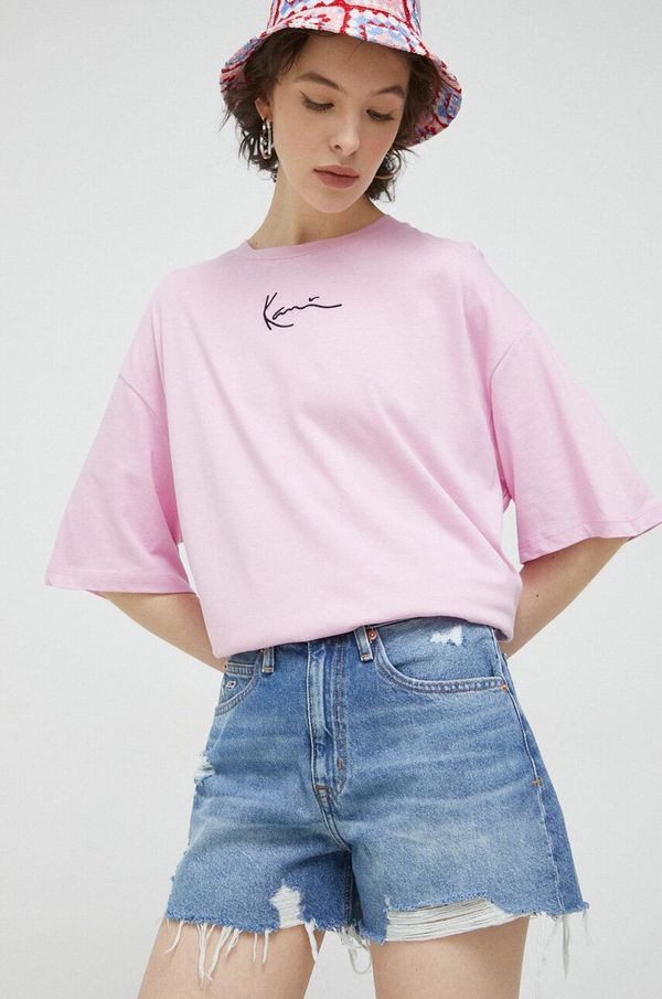 Tommy Jeans Traper kratke hlače Tommy Jeans za žene, glatki materijal, srednje visoki struk