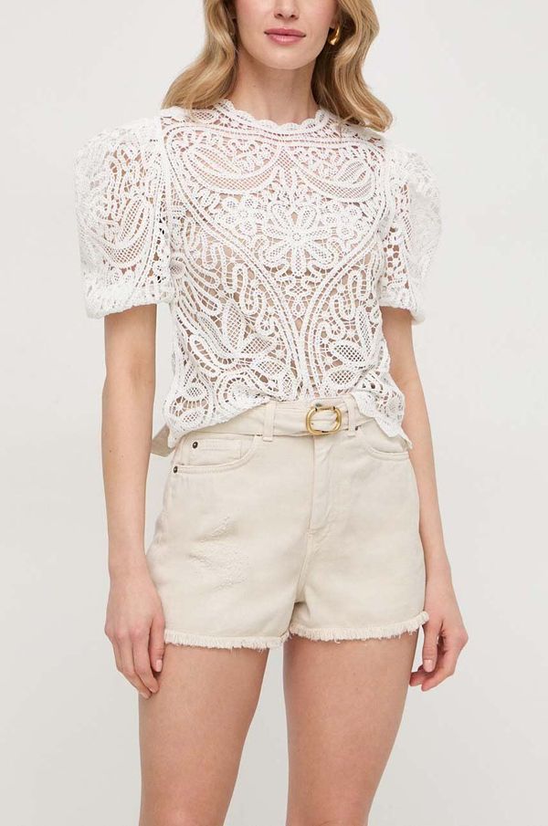 Twinset Traper kratke hlače Twinset za žene, boja: bež, bez uzorka, visoki struk