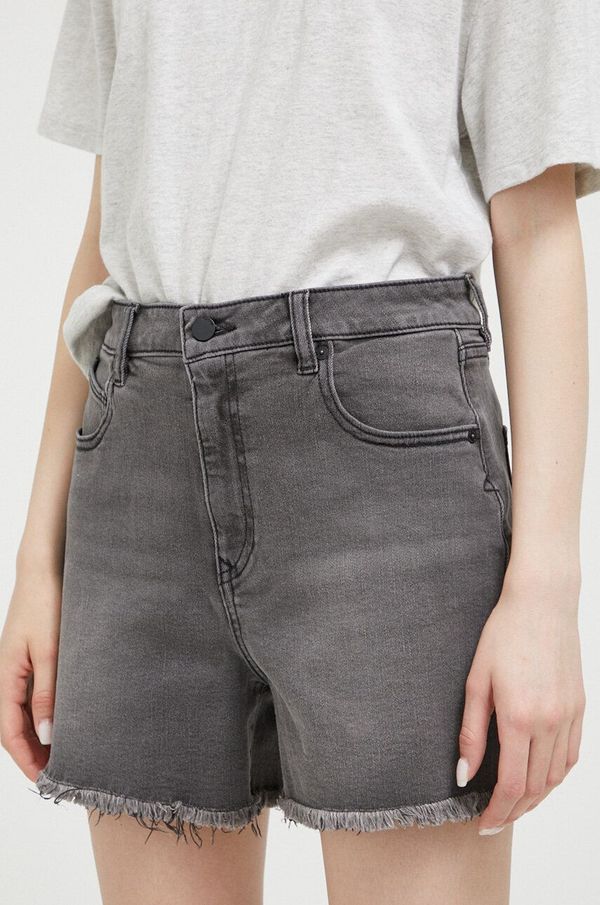 Volcom Traper kratke hlače Volcom za žene, boja: siva, glatki materijal, visoki struk