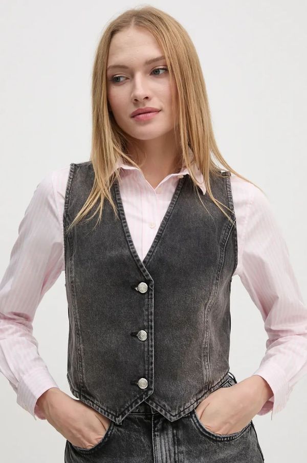 Sisley Traper prsluk Sisley boja: siva, jednoredno zakopčavanje, 22W2LJ00O