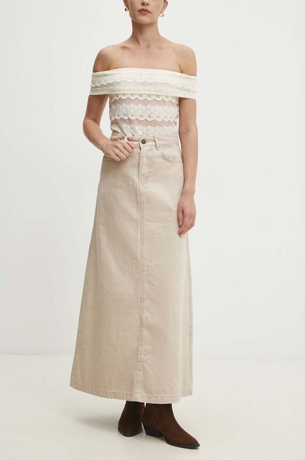 Answear Lab Traper suknja Answear Lab boja: bež, maxi, ravna