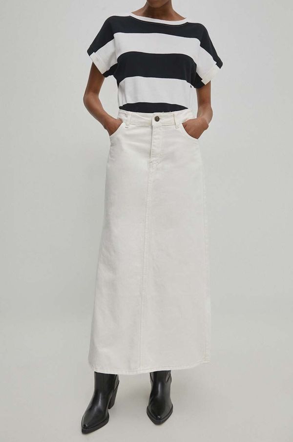 Answear Lab Traper suknja Answear Lab boja: bijela, maxi, širi se prema dolje