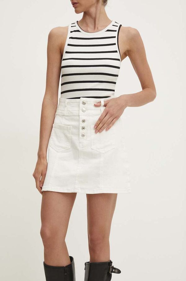 Answear Lab Traper suknja Answear Lab boja: bijela, mini, širi se prema dolje