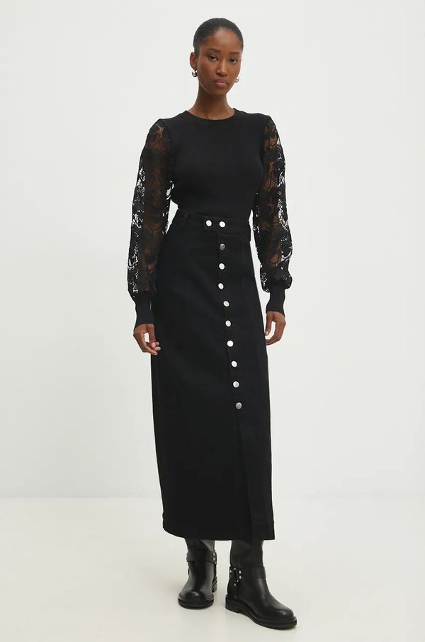 Answear Lab Traper suknja Answear Lab boja: crna, maxi, ravna