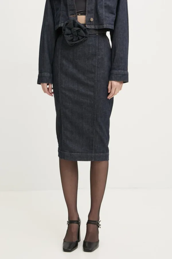 Blugirl Blumarine Traper suknja Blugirl Blumarine boja: tamno plava, midi, pencil, RA5135.D4992