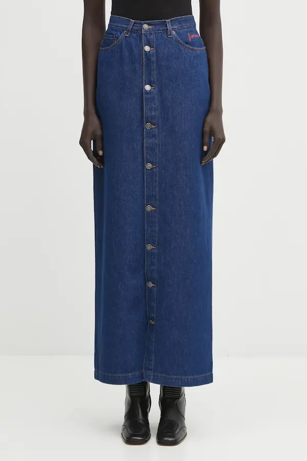 Fiorucci Traper suknja Fiorucci Open Front Embroidered Maxi Denim