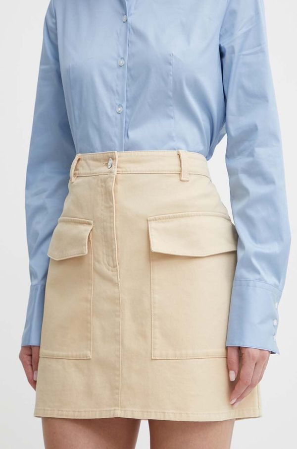 Hugo Traper suknja HUGO boja: bež, mini, ravna, 50510887