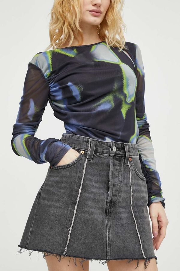 Levi's Traper suknja Levi's boja: siva, mini, pencil