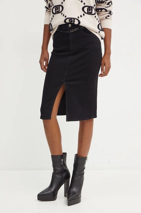 Liu Jo Traper suknja Liu Jo boja: crna, midi, pencil, UF4131 D4448