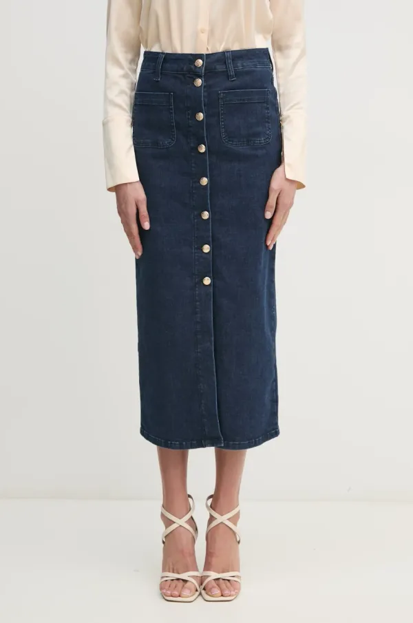 Liu Jo Traper suknja Liu Jo boja: tamno plava, midi, ravna, UA5101 D4925