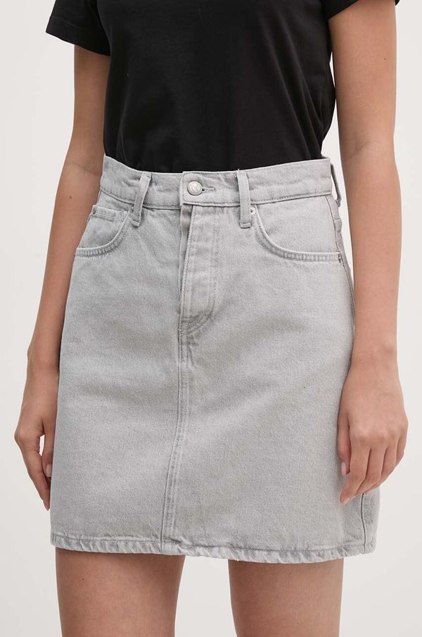 Pepe Jeans Traper suknja Pepe Jeans MINI SKIRT HW CLOUD boja: siva, mini, širi se prema dolje, PL901136