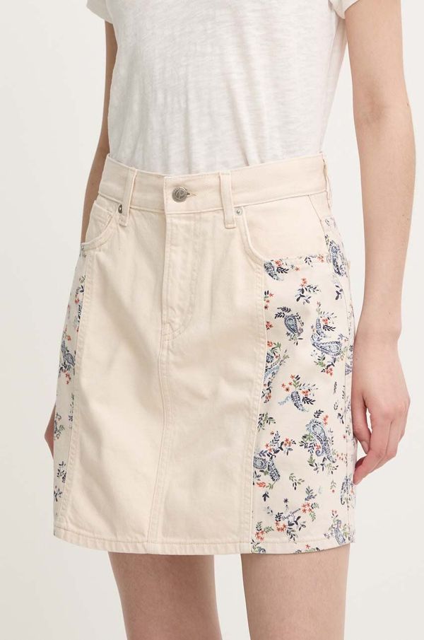 Pepe Jeans Traper suknja Pepe Jeans MINI SKIRT HW PAISLEY boja: bež, mini, širi se prema dolje, PL901135
