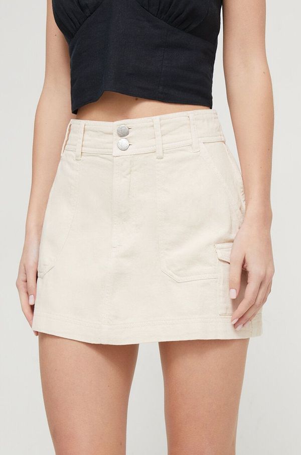 Roxy Traper suknja Roxy Roll with It boja: bež, mini, širi se prema dolje