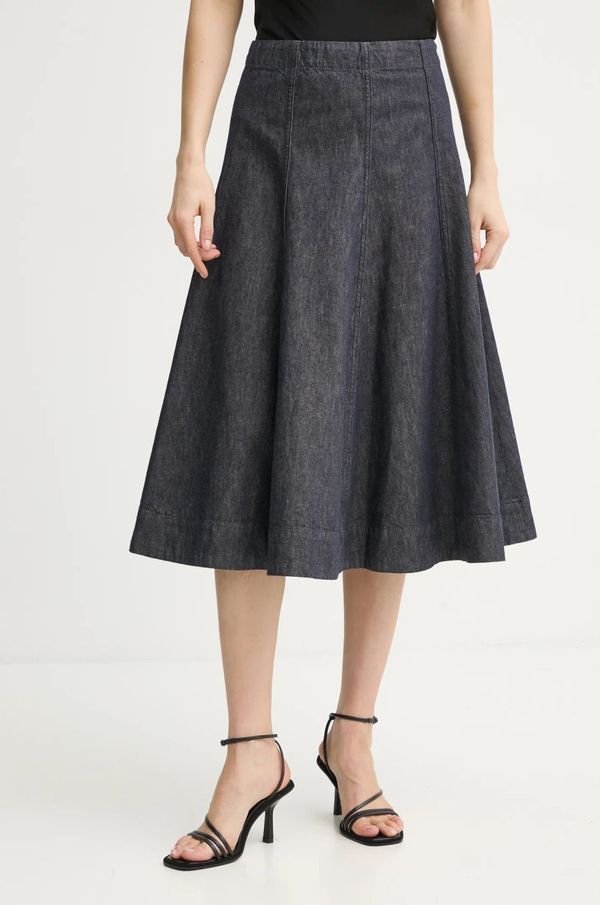 Theory Traper suknja Theory boja: tamno plava, midi, širi se prema dolje, O1104302